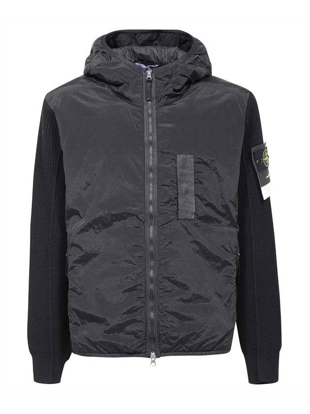 PrimaLoft-TC Knit Nylon Zip Up Hoodie Black - STONE ISLAND - BALAAN 2