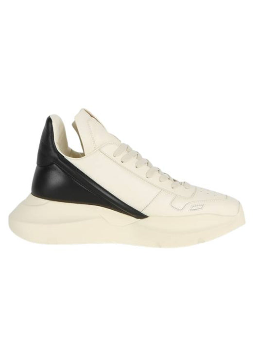 Geth Runner Low Top Sneakers Milk Black - RICK OWENS - BALAAN.