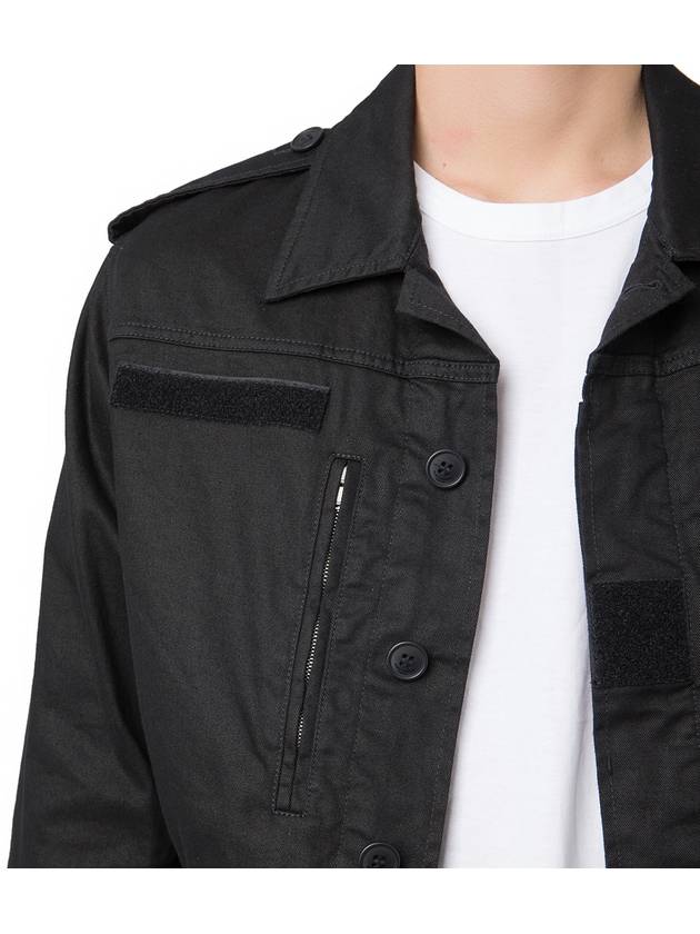 19SS Saint Laurent Hidden Button String Black Field Jacket - SAINT LAURENT - BALAAN 6