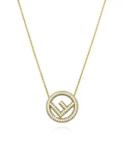 F Logo Pendant Necklace Gold - FENDI - BALAAN 2