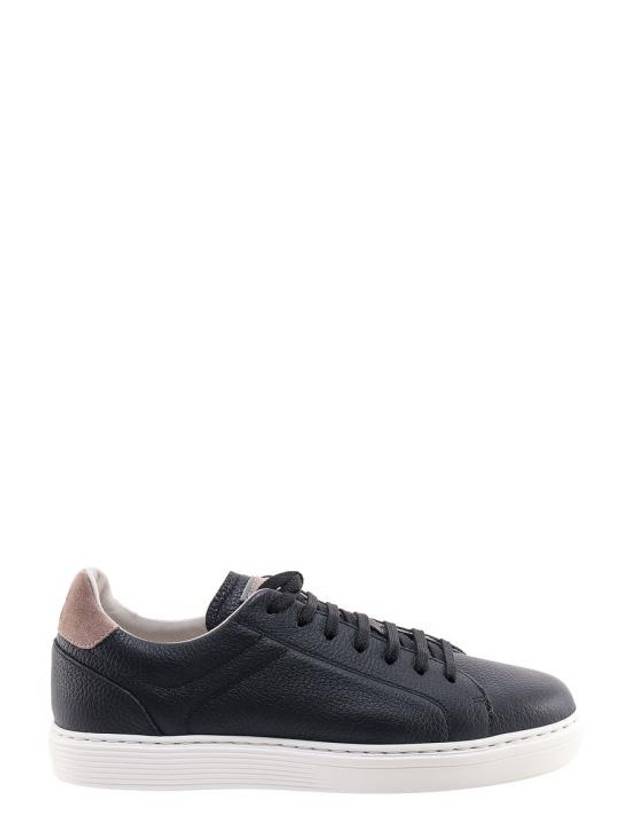 Logo Leather Low Top Sneakers Black - BRUNELLO CUCINELLI - BALAAN 2