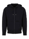 Light Fleece Zip Up Hoodie Black - CP COMPANY - BALAAN 2