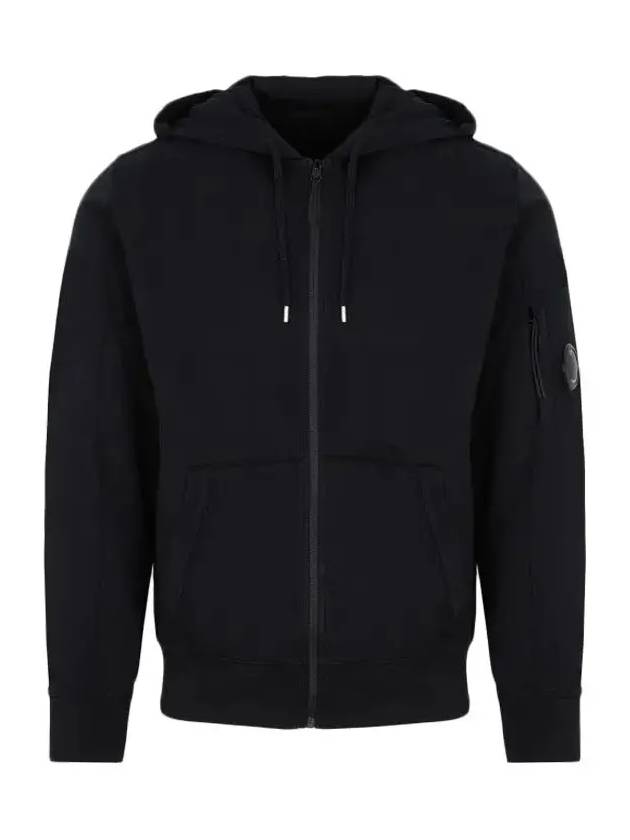 Light Fleece Zip Up Hoodie Black - CP COMPANY - BALAAN 2