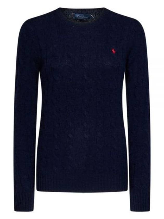 Embroidered Logo Pony Cable Knit Top Navy - POLO RALPH LAUREN - BALAAN 2