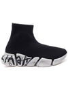 Speed ​​2.0 Graffiti Knit High Top Sneakers Black - BALENCIAGA - BALAAN 2