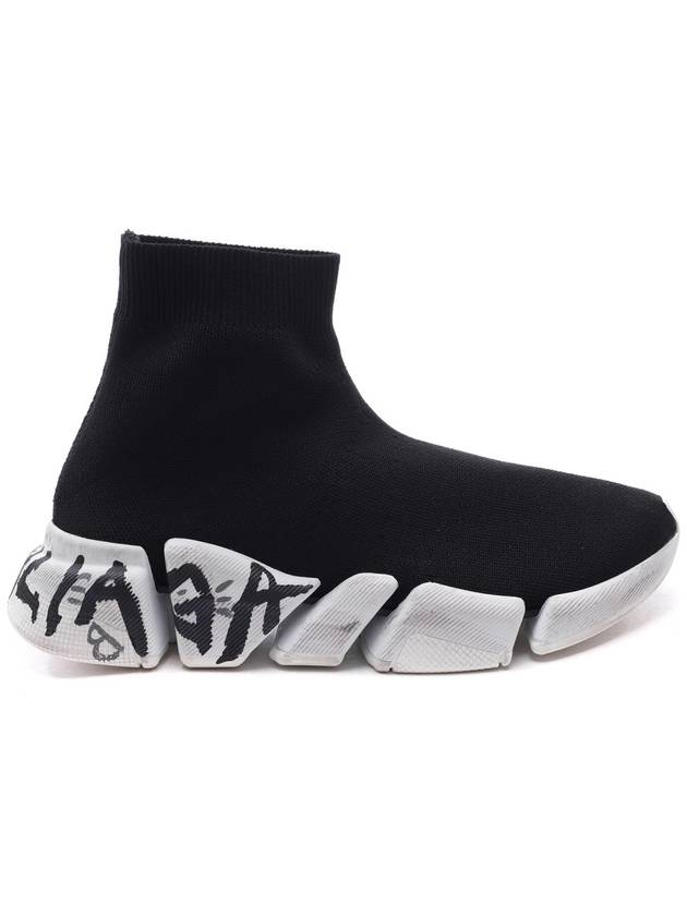 Speed ​​2.0 Graffiti Knit High Top Sneakers Black - BALENCIAGA - BALAAN 3