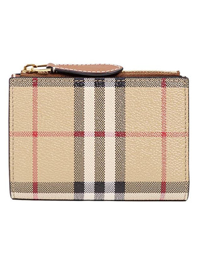 Vintage Check 2-Fold Half Wallet Beige - BURBERRY - BALAAN 2