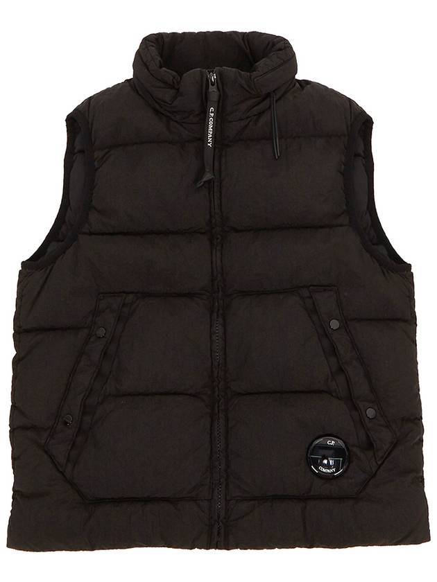 Kids Detachable Hooded Down Vest Black - CP COMPANY - BALAAN 1