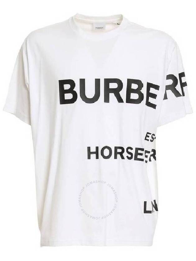 Men's Horseferry Logo Overfit Short Sleeve T-Shirt White - BURBERRY - BALAAN 2