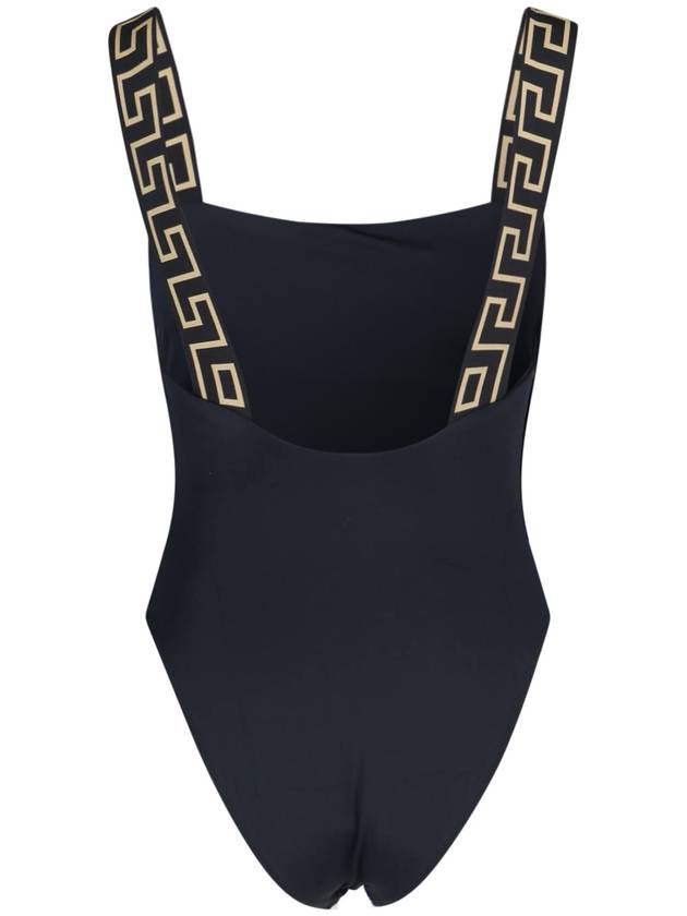 Women s Greca Pattern One Piece Swimsuit Black - VERSACE - BALAAN 3