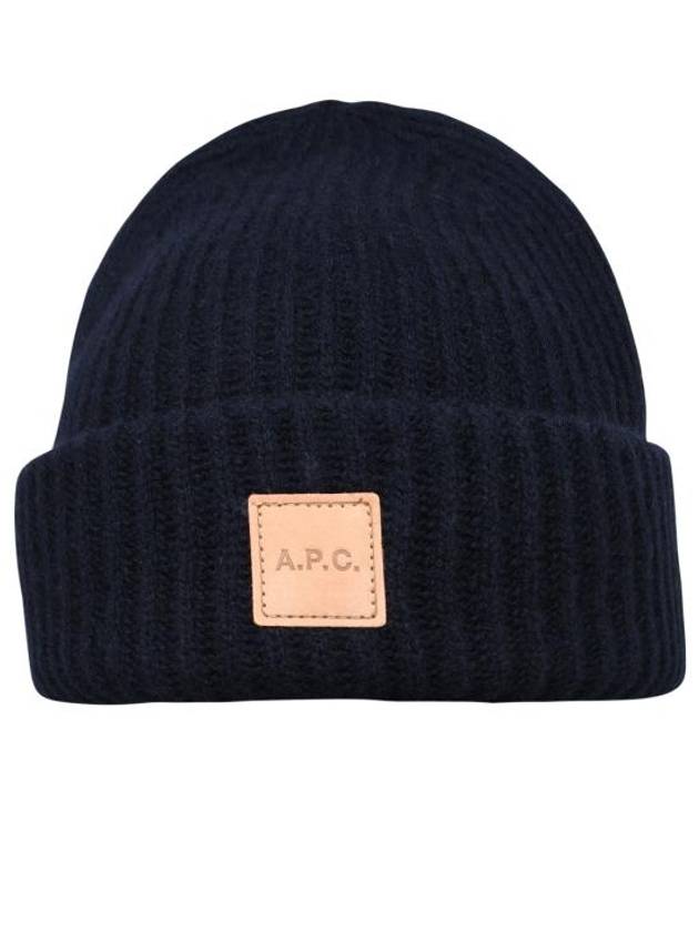 Logo Patch Wool Cashmere Beanie Navy - A.P.C. - BALAAN 1