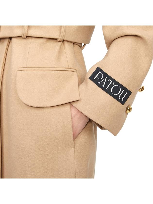 Sustainable Wool Cashmere Blend Tailored Single Coat Beige - PATOU - BALAAN 11