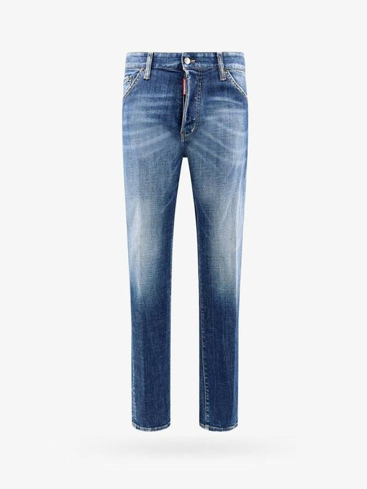 Cotton Back Logo Patch Jeans Blue - DSQUARED2 - BALAAN 1