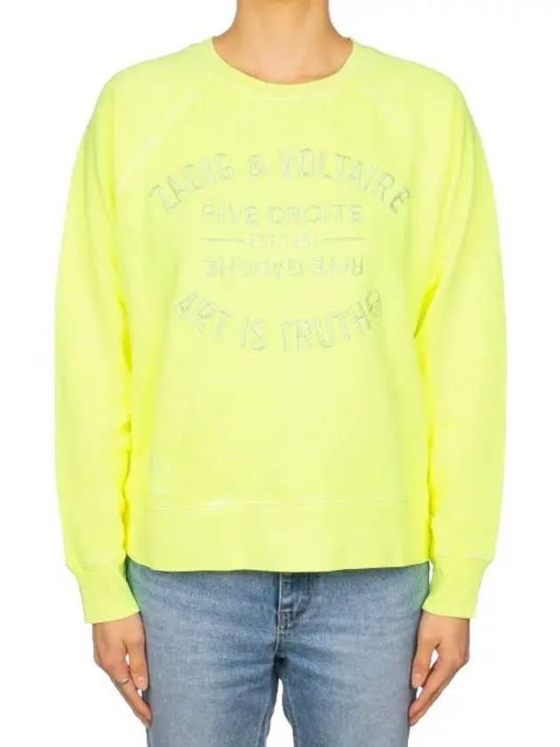 Embroidered Logo Sweatshirt Neon - ZADIG & VOLTAIRE - BALAAN 3