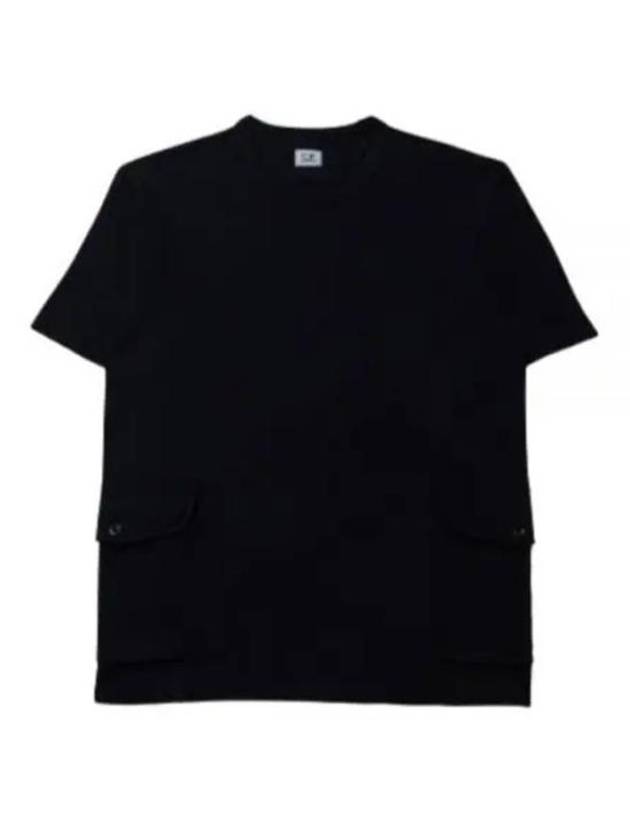 Lens Side Pocket Short Sleeve T-Shirt Black - CP COMPANY - BALAAN 2