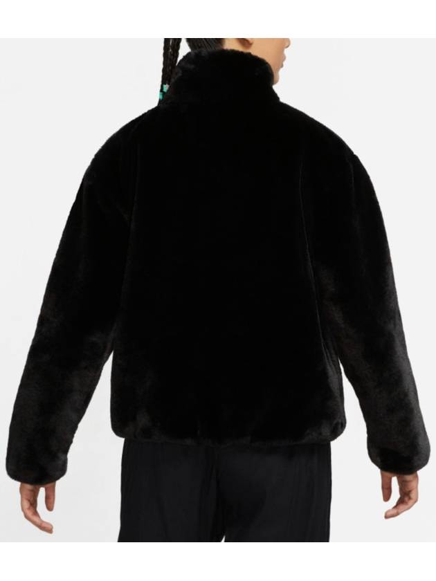 NSW Faux Fur Jacket Black - NIKE - BALAAN 4