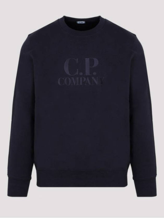 Diagonal Fleece Tonal Logo Sweatshirt Navy - CP COMPANY - BALAAN 2