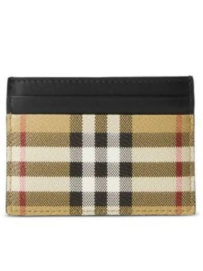 Men's Check Vintage Card Wallet Beige A7026 - BURBERRY - BALAAN 2