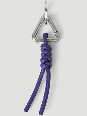 Bottega Veneta Triangle Holder Ring Purple Note Leather Strap Key Holder Key Ring - BOTTEGA VENETA - BALAAN 1