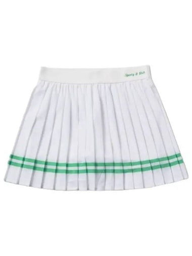 Pleated Tennis Skirt White Green - SPORTY & RICH - BALAAN 1