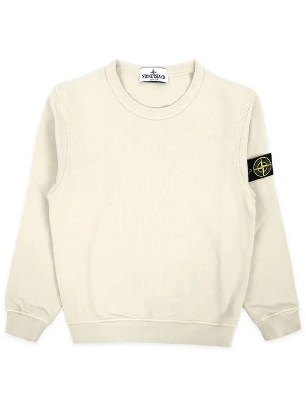 Kids Garment Dyed Logo Wappen Patch Sweatshirt Beige - STONE ISLAND - BALAAN 3