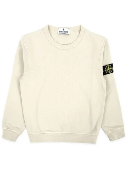 Kids Garment Dyed Logo Wappen Patch Sweatshirt Beige - STONE ISLAND - BALAAN 2