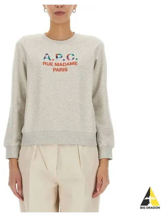 Women's Color Block Logo Sweat Sweatshirt Ecru Header - A.P.C. - BALAAN 2