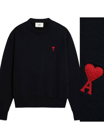 Small Heart Logo Sweatshirt Black - AMI - BALAAN 2