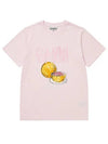 Logo Applique Graphic Print Short Sleeve T Shirt Pink - GANNI - BALAAN 2