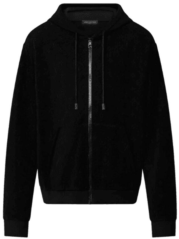 Monogram French Terry Hooded Zip Up Black - LOUIS VUITTON - BALAAN 1