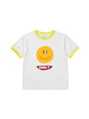 Lala Two-Tone Short Sleeve T-Shirt Yellow White - LALA SMILE - BALAAN 1