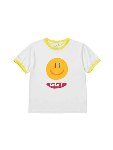 Lala Two-Tone Short Sleeve T-Shirt Yellow White - LALA SMILE - BALAAN 1