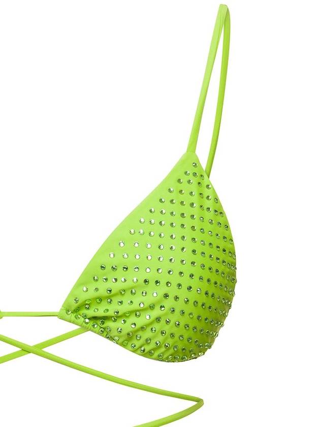 Bikini Top With All-Over Crystal Embellishment In Green Polyamide Woman - SELF PORTRAIT - BALAAN 3