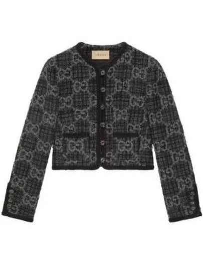 GG Tweed Jacket Grey - GUCCI - BALAAN 2