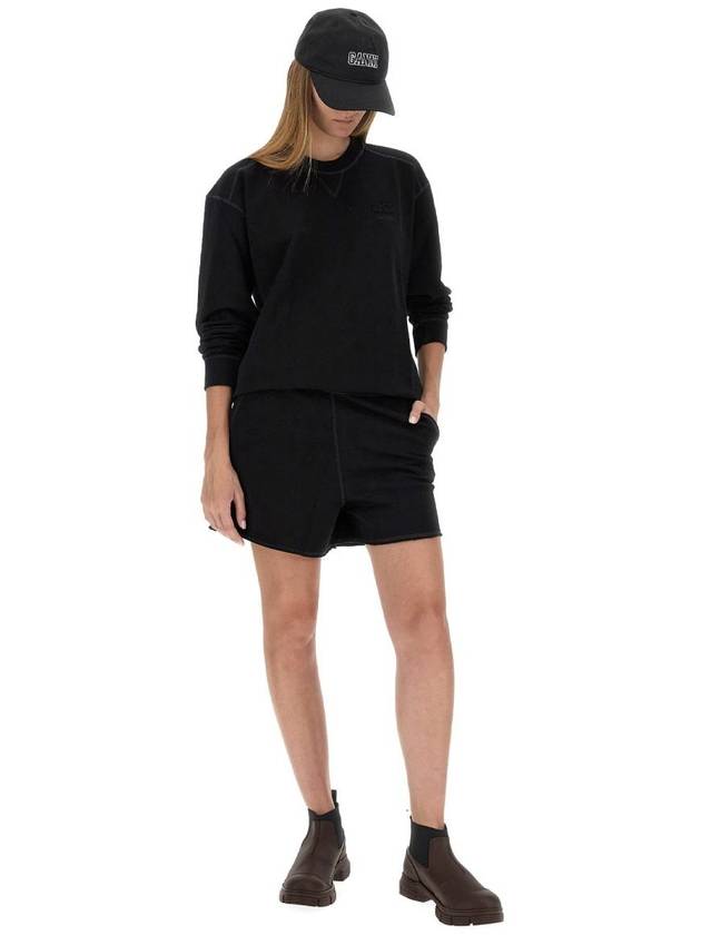 Isoli Drop Shoulder Sweatshirt Black - GANNI - BALAAN 3