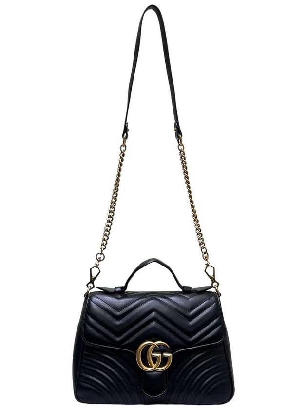 Women s 498110 GG Marmont Black Top Handle Small Tote Bag Strap - GUCCI - BALAAN 4