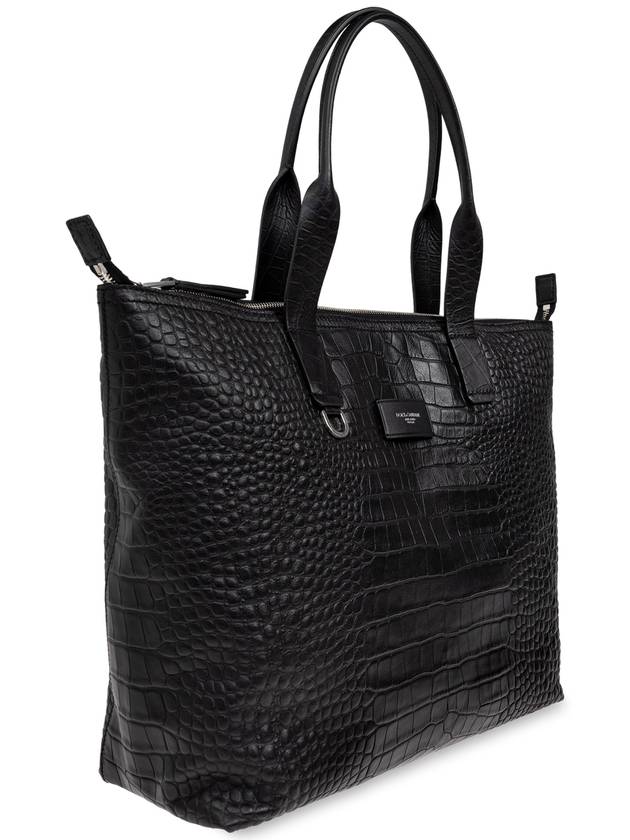 Dolce & Gabbana Leather Shopper Bag, Men's, Black - DOLCE&GABBANA - BALAAN 4