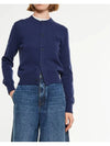 Wool Crew Neck Cardigan Blue - ACNE STUDIOS - BALAAN 2