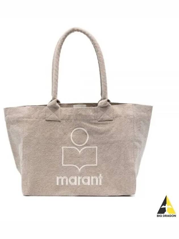 Yenky Zipper Logo Washed Cotton Tote Bag Light Grey - ISABEL MARANT - BALAAN 2