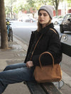 Two Way Suede Tote Bag Brown - ANOETIC - BALAAN 6