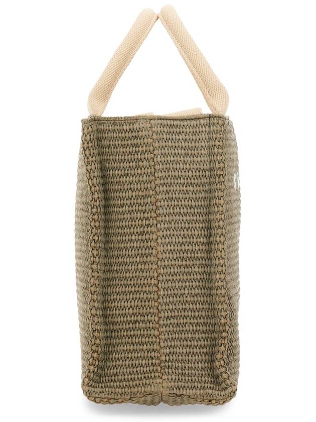 RAFFIA EFFECT FABRIC SMALL TOTE BAG - MARNI - BALAAN 4