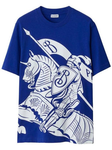 Equestrian Knight Short Sleeve T-Shirt Blue - BURBERRY - BALAAN 1