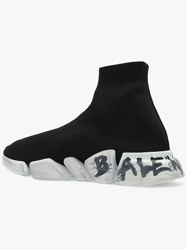 Speed ​​2.0 Graffiti Knit High Top Sneakers Black - BALENCIAGA - BALAAN 6