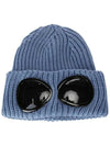 Signature Goggles Wool Beanie Blue - CP COMPANY - BALAAN 3