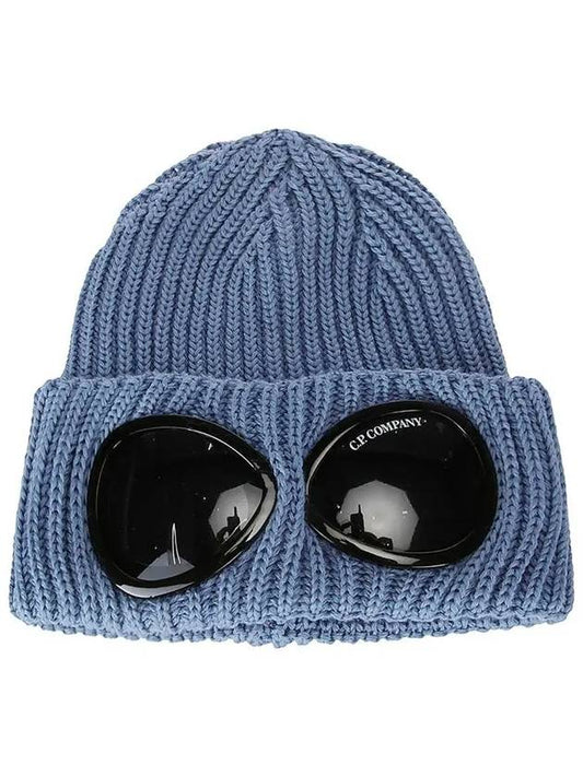 Signature Goggles Wool Beanie Blue - CP COMPANY - BALAAN 2