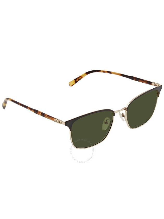 Square Metal Sunglasses Brown Green - SALVATORE FERRAGAMO - BALAAN 3