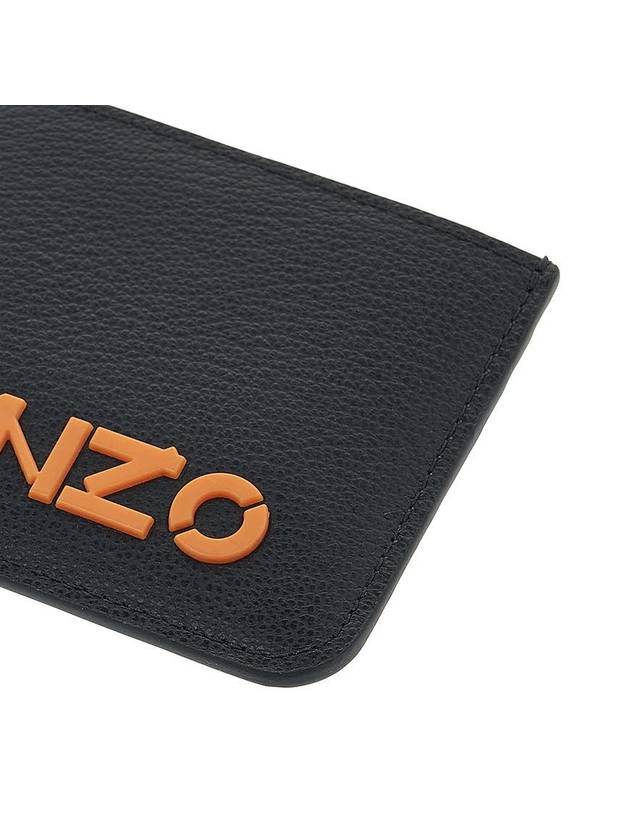 Logo Calf Leather Card Wallet Black - KENZO - BALAAN 8