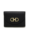 Gancini Compact Card Wallet Black - SALVATORE FERRAGAMO - BALAAN 1