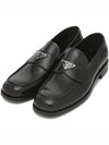 Men's Triangle Logo Leather Loafers Black - PRADA - BALAAN 2