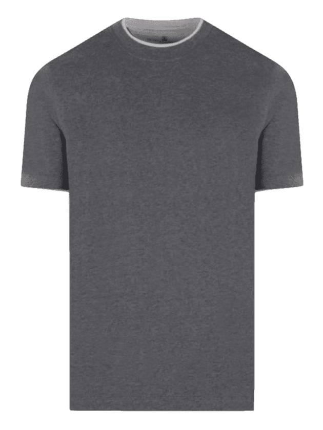 cotton short sleeve t-shirt gray - BRUNELLO CUCINELLI - BALAAN 1